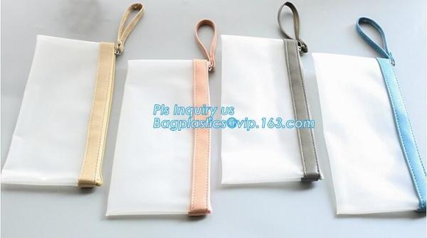Eco Friendly Silicone Cylinder Zipper Bag, pu book band with elastic band, student pecil bag, Multi-Purpose Clip-On Zipp