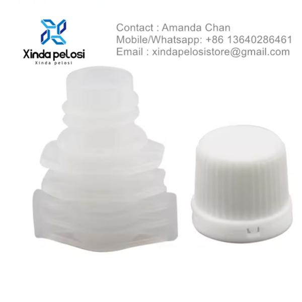 Custom Beverage Stand Up Biodegradable Spout Pouch Cap For Food Liquid Pouch