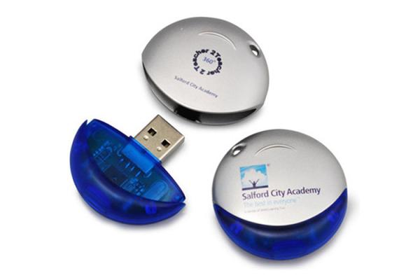 Factory supply round shape 64GB 2.0 Orange color plastic USB with customized logo and package show life brand