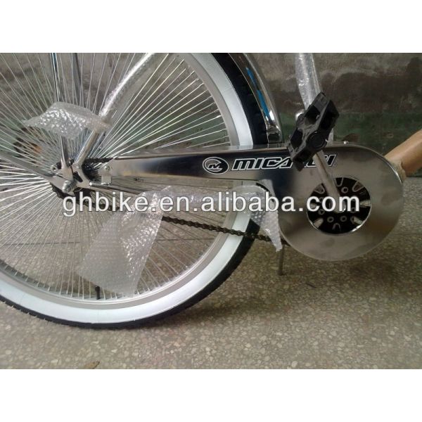 26 Inch CP Chrome Frame Spring Fork Beach Cruiser Bicycle with Steel Fork Material