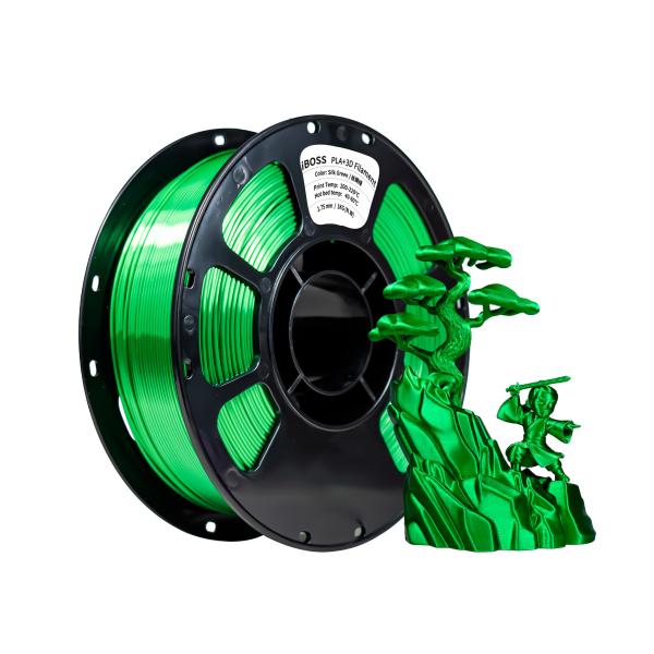 Wholesale PLA+ Silk 3D Printer Filament  Silk Green 1.75mm 3D Printing Material 1000g