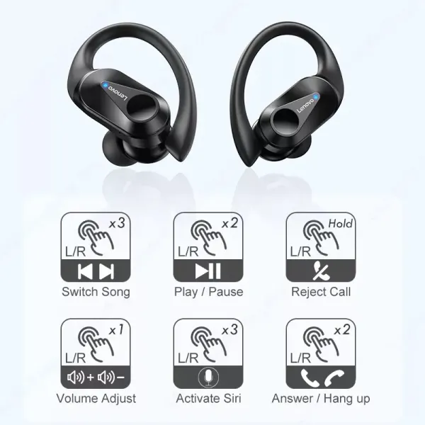 Voice Assistant Lenovo Sports Earphones LP75 Stable Connection