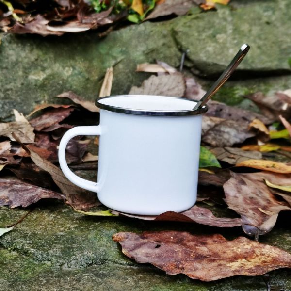 Production 30 Days Enamel Coating Double Coating Carbon Steel Coffee Milk Camping Mug Customized Decal Lightweight Design
