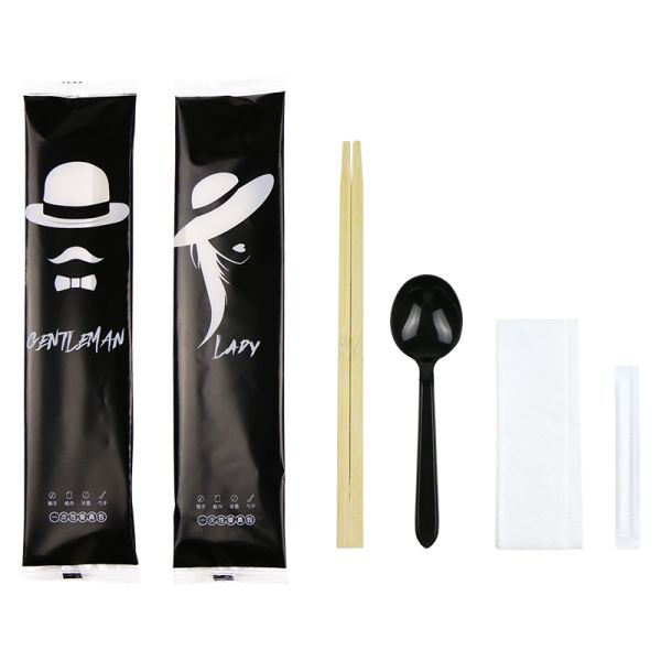 Packing Material Plastic Film Disposable Cutlery Set Combo for Outdoor Tableware