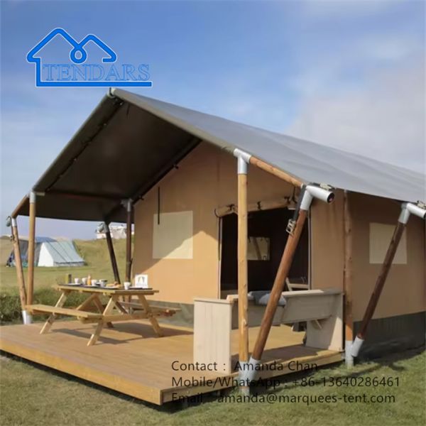 Профессиональный поставщик Большой водонепроницаемый роскошный кемпинговый курорт отель Сафари палатка