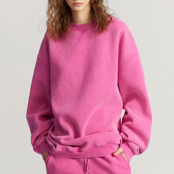 Oversized Crewneck Sweatshirt Womens Unisex Plain Embroidery Printing Acid Wash Blank 100% Cotton