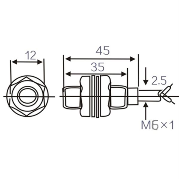 LM06 Cylinder Proximity Switch Inductive Vibtation Proof , Inductive Linear Position Sensor