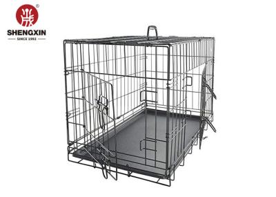 Animal Dog Crate Kennel Double Door Folding Metal For Traveling