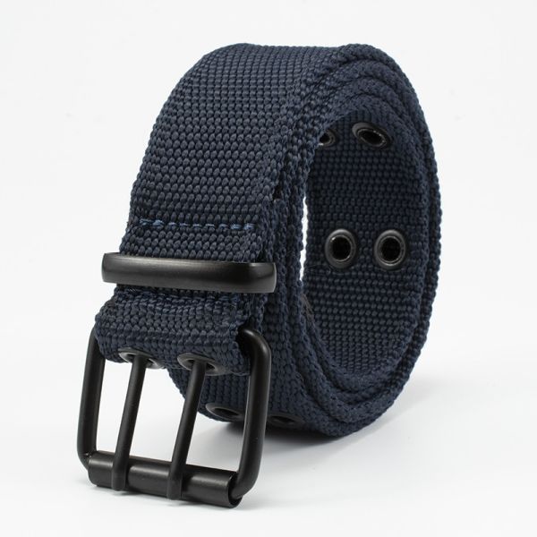 OEM Clip Fabric Web Belt Double Buckle Mens Nylon Web Belts 130cm Jeans