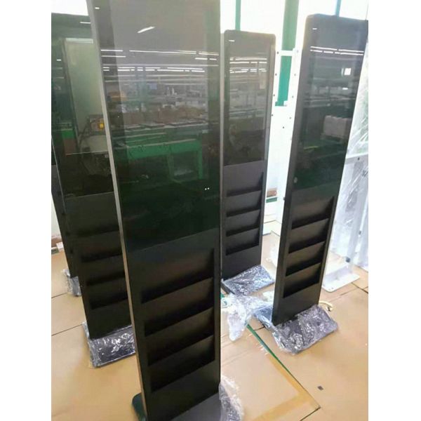 FCC Capacitive Multi Touch LCD Advertising Kiosk With Magazine Holder