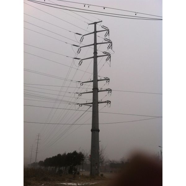 16m Galvanized Steel Electrical Power Pole Tubular With Flange Mode Transmission