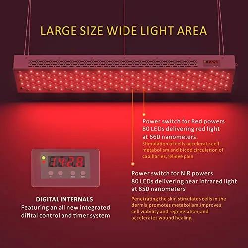 660nm 850nm Máquina de terapia de luz LED vermelha 1000W Dispositivo de luz infravermelha