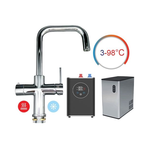 5 in 1 Brush Gold Hot Cold Boiling Chilled Sparkling Pure Kitchen Faucet Mixer Filter Water Tap