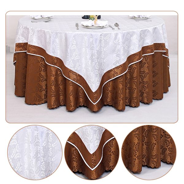 Outdoor Reusable 120 Inch Round Jacquard Tablecloth
