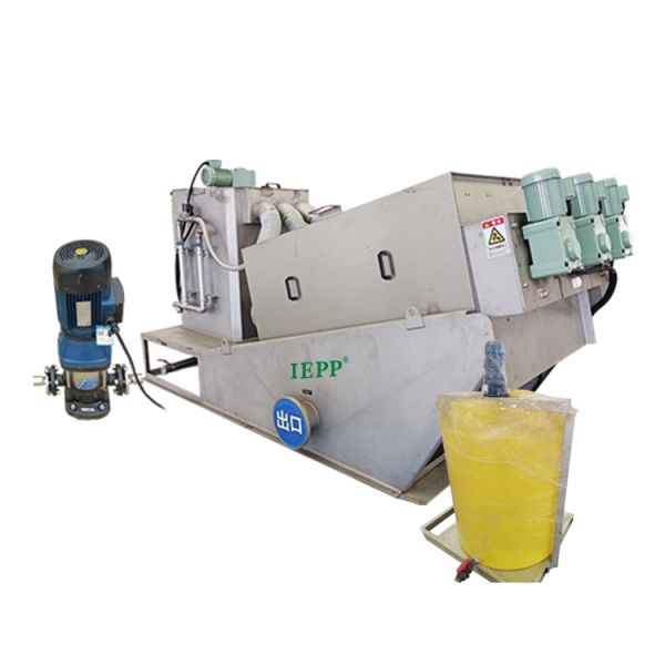 IEPP Factory Manufacturer Supplier WWTP Machinery Ss304 Multi Disc Press Sludge Dehydrator Oil Mud Thickening Process Device
