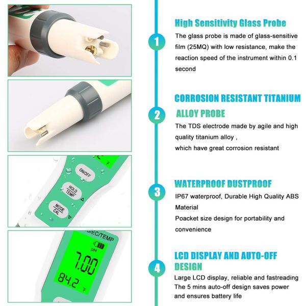 Lab Water Purity Electronic Tester Portable Digital Pen Type PH Meter for Lab Testing
