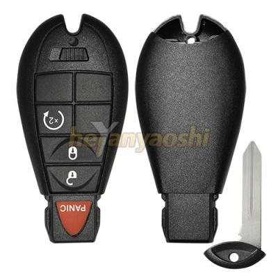 4 Buttons Smart Chrysler Key Shell With Emergency Key Insert Black Color