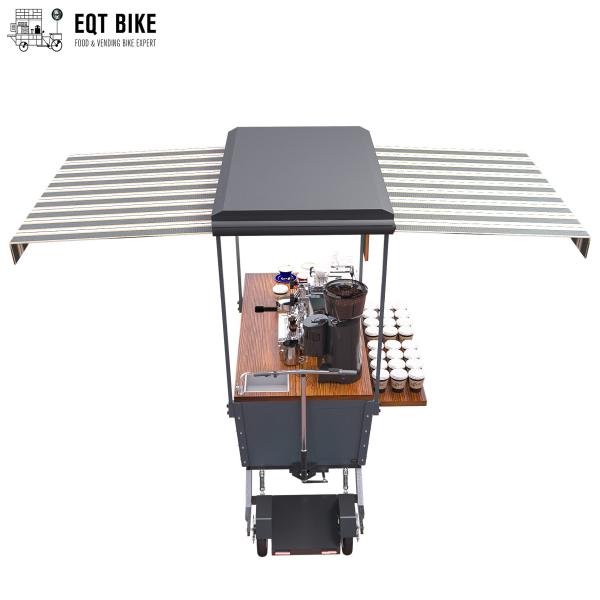 Load 400KG Steel Frame Coffee Bike Cart 3CBM With Waterproof Awning