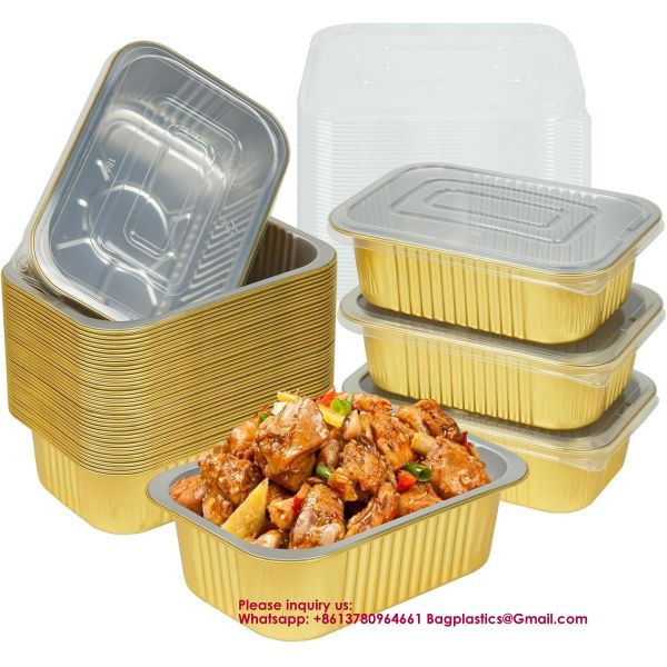Large Size Deep Oval Aluminum Foil Trays For Roasted Chicken Disposable Food-Grade Foil Turkey Pan Container Tin Foil Aluminum Food Grade BBQ Disposable Meal Box Square Takeaway Insulated Oven