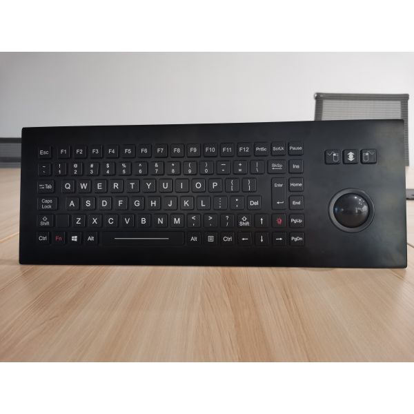 Marine Keyboard Military Black Ruggedized keys with Trackball