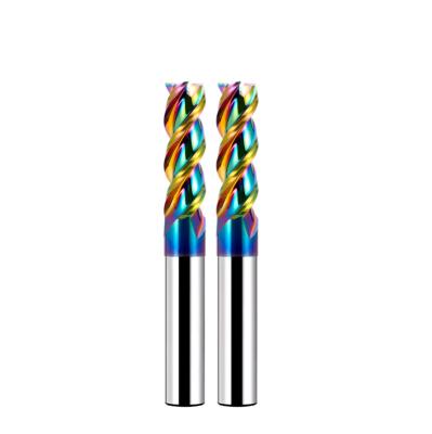 Aluminum Carbide End Mill DLC Mirror Polish Nano Coating 3 Flutes For CNC Machnining