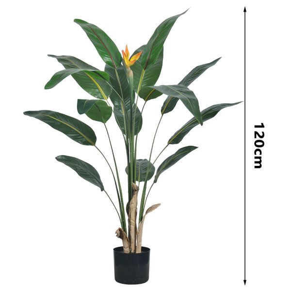 Haihong Factory Wholesale Plastic Decorative Plants 4ft 6ft Bird of Paradise Artificial Plant for  Cafe Shop Decoration