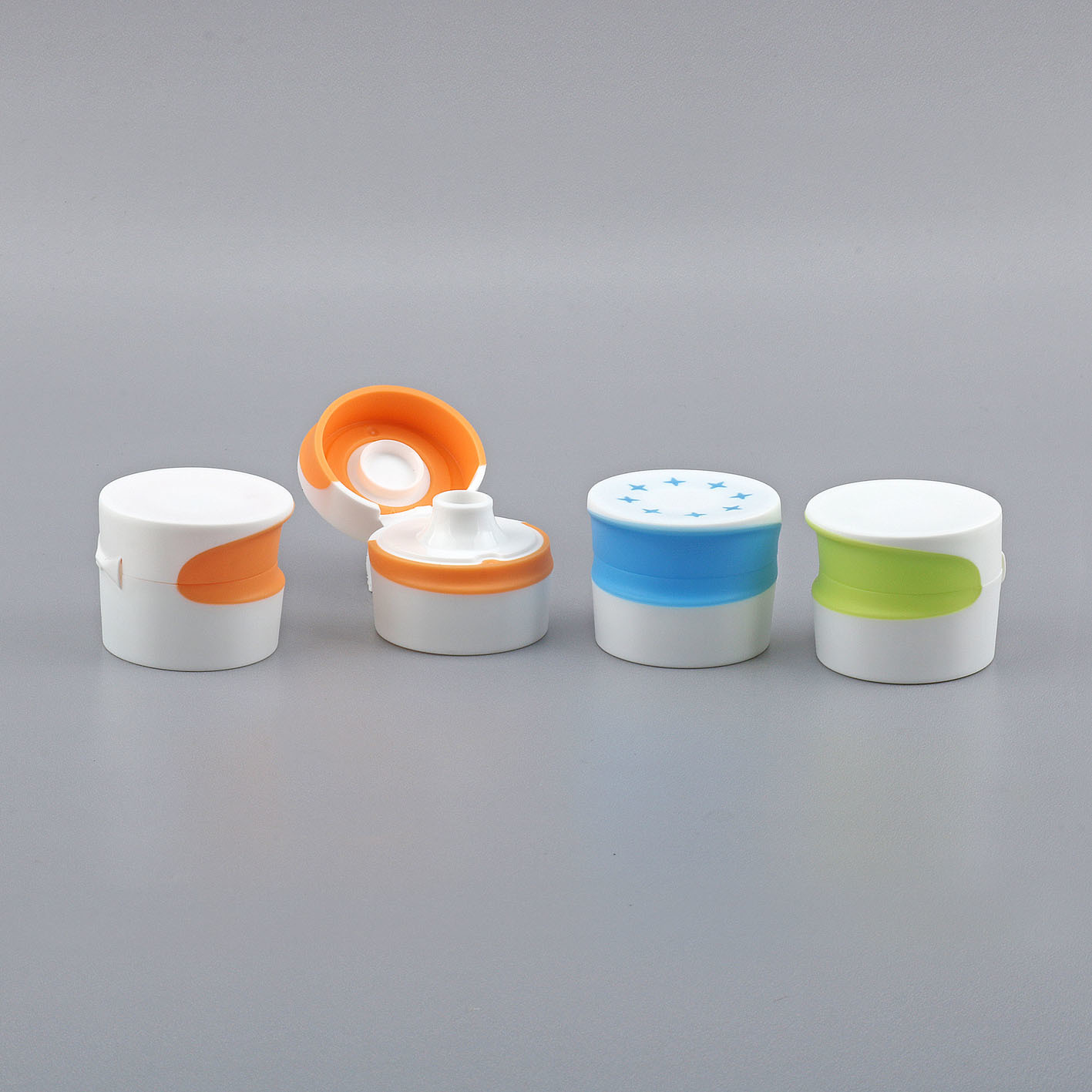 TPE Soft Touch 35mm Diameter Two Color Tooth Paste Flip Cap