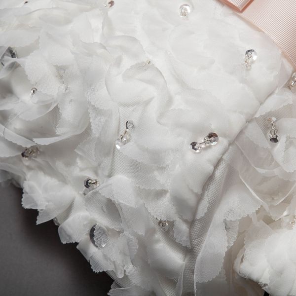 Small Strapless White Ruched Wedding Dresses Long Chapel Train Sleeveless Wedding Dresses