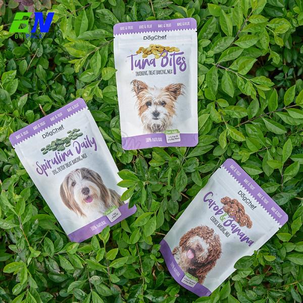 Dog Treats Stand Up Packaging Customized Kraft Paper Zipper Bag