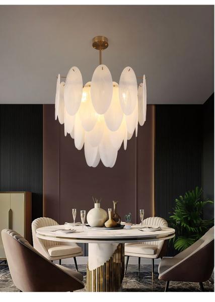 Modern chandeliers for living room glass round art décor leaf chandelier(WH-MI-320)