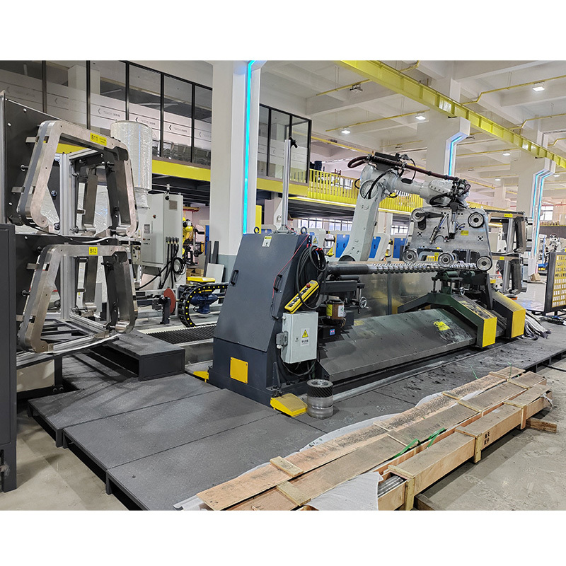 Robotic Polishing Machine Automatic Double Station Metal Grinding Buffing Equipment High Output for Extruder Screw Buffing