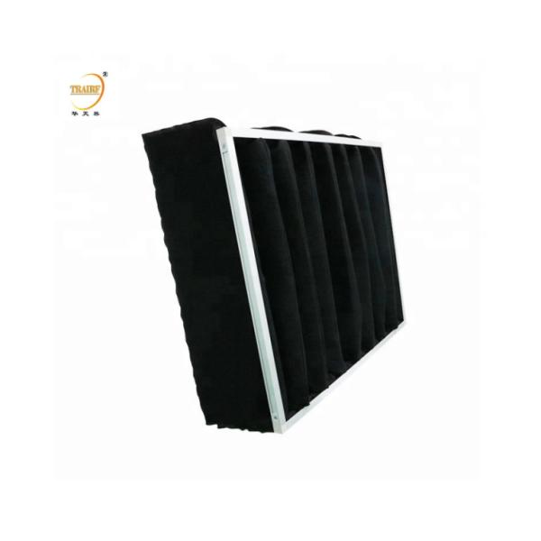 Activated Carbon Pocket Filters Synthetic Fiber Bag Air Filter With Aluminum Frame