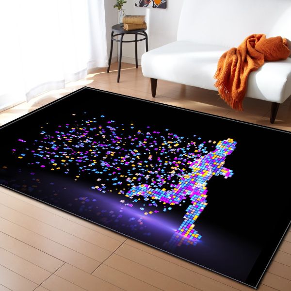 3D living room carpet, bedroom, dining room floor mat, door mat, pattern size customizable