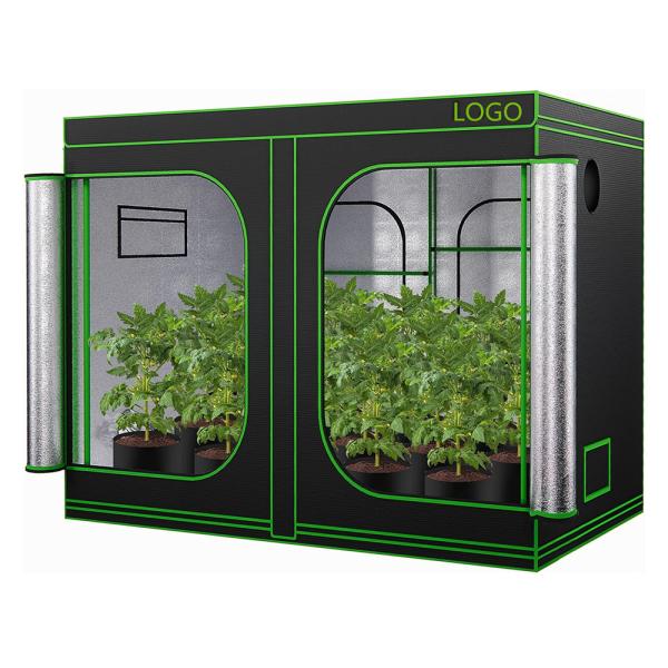 300x300x220cm Growbox Plant Tent 22mm Metal Pole  Removable Floor Tray 10x10FT Large Grow Tent Kit with LED Light Fan