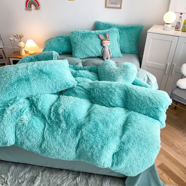 2024 Горячий Синий Роскошный Шелковистый Теплый Минк Бархатный Кристальный Постельное Покрытие