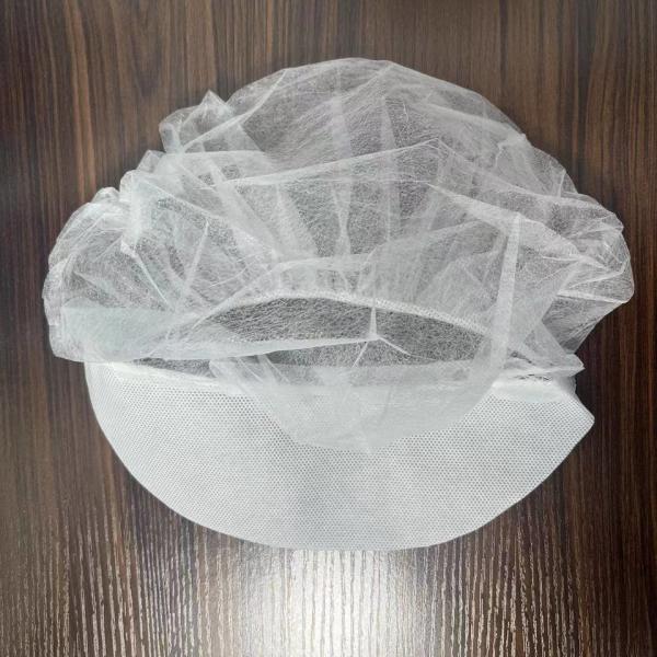 Workshop Food Industry PP Hair Cover White Disposable Non Woven Bouffant Peak Caps