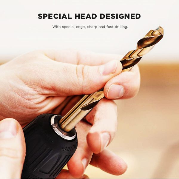 Coffee 9.0mm HSS Twist Drill Bit HRC65-67 ，M35 Hss Drill Bits For Steel