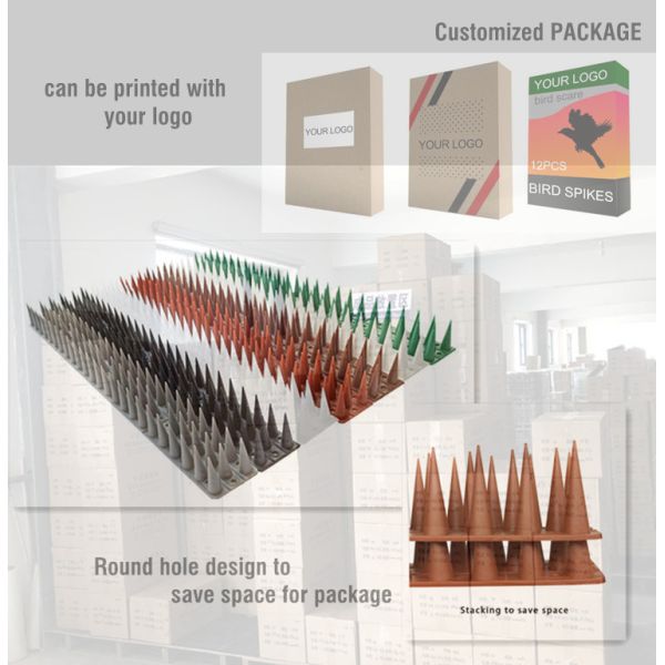 Fácil de instalar Control de plagas Las espinas de las aves en plástico