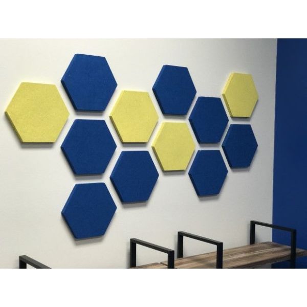 Eco Friendly Material PET Hexagon Acoustic Wall Panels Sound Absorption