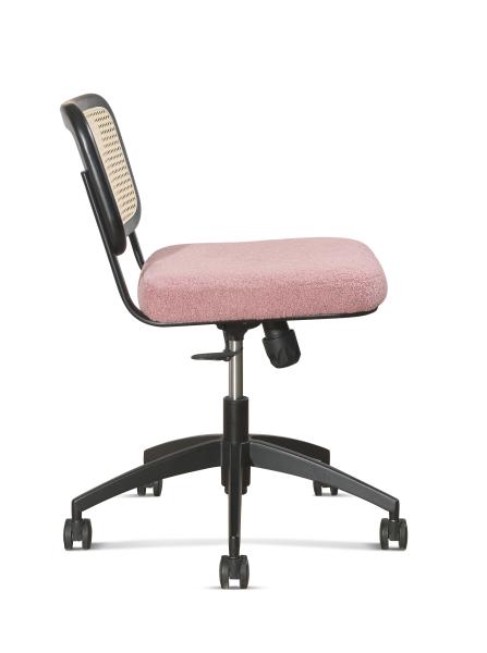 Executive Rattan Office Chairs 29 Cm Back Wooden Grey With Lumbar Support 83cm
