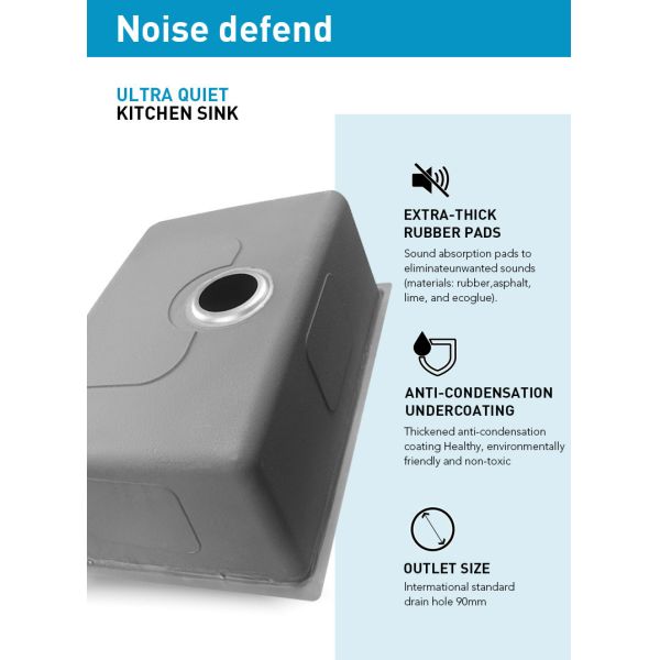 Rectangular 33 Inch Stainless Steel Kitchen Sink With Satin Polished Finish