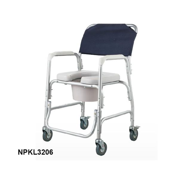 Medical Commode Chair Aluminum Commode Wheel Chair Foldable Elderly With Bedpan