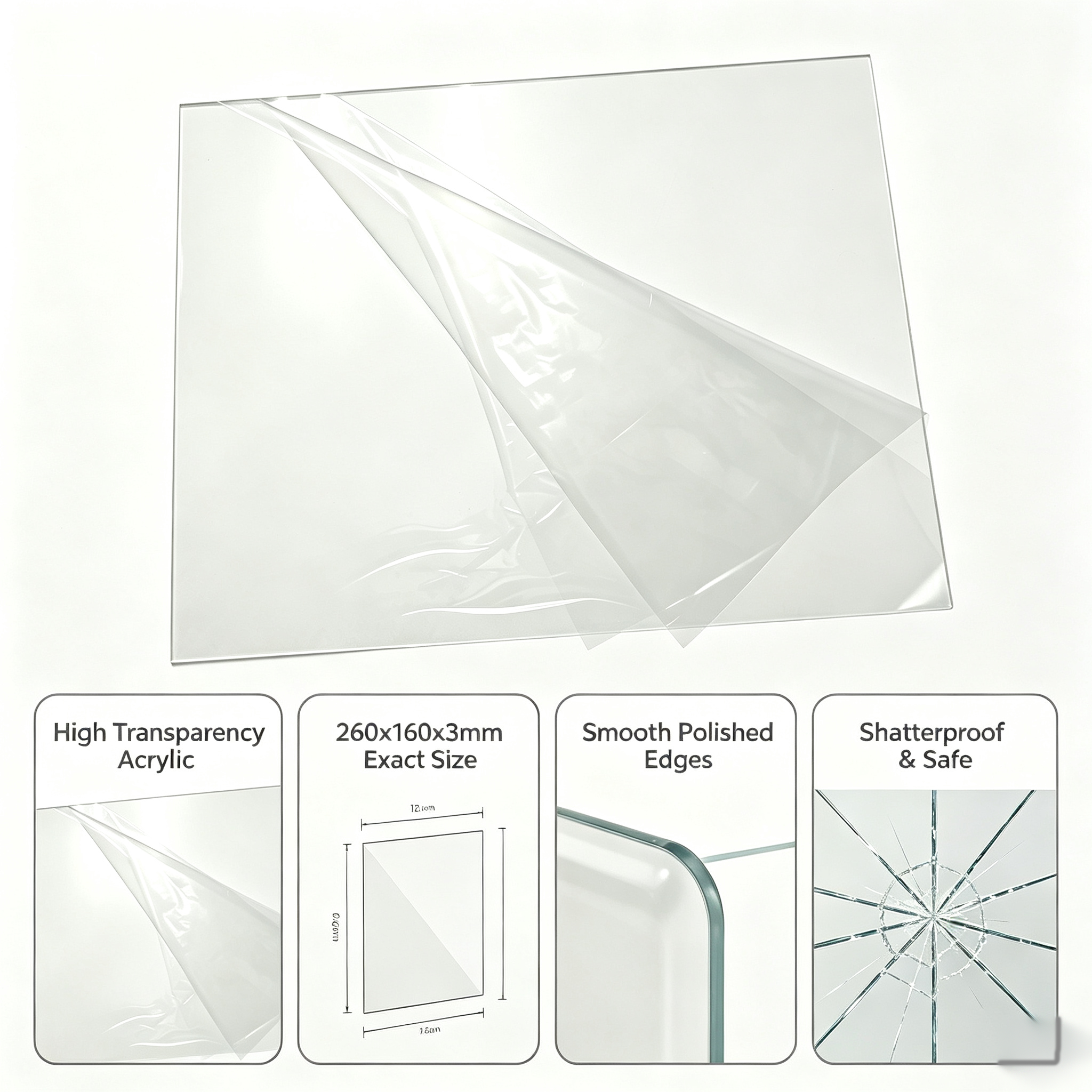 Wholesale A4 Size Clear Acrylic Sheet Sign Board High Transparent for Display Advertising