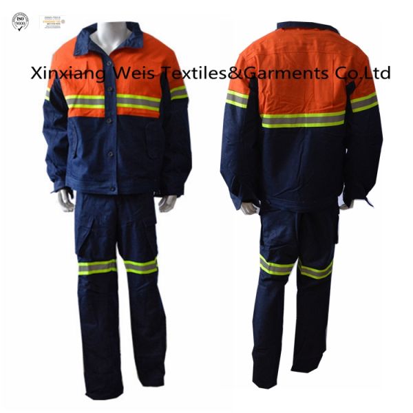 EN11611 Oem Cotton Denim Safety 300gsm Fire Retardant Suit