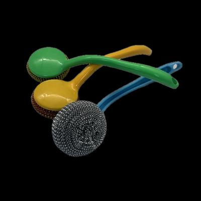Heavy Duty Steel Wool Scrub Brush for Pots Pans Kitchen Cleaning