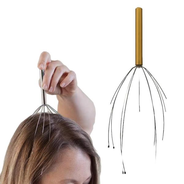 OEM Metal Head Massager Stick With Steel Balls Relaxing Hair Scalp Massage Comb