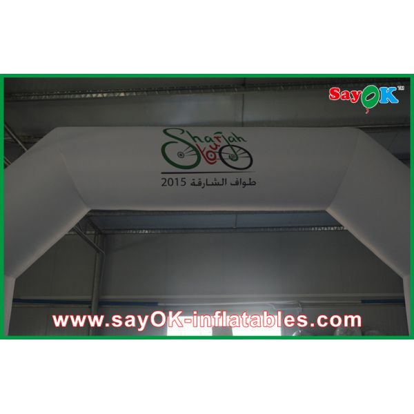 Arco los 6x3m inflable rojo azul del final del comienzo del final del blanco durable inflable del arco con la impresión del logotipo