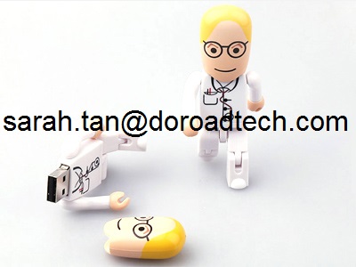 Real Capacity Plastic People/Doctor USB Pen Drive, Customized Any Figures USB Available