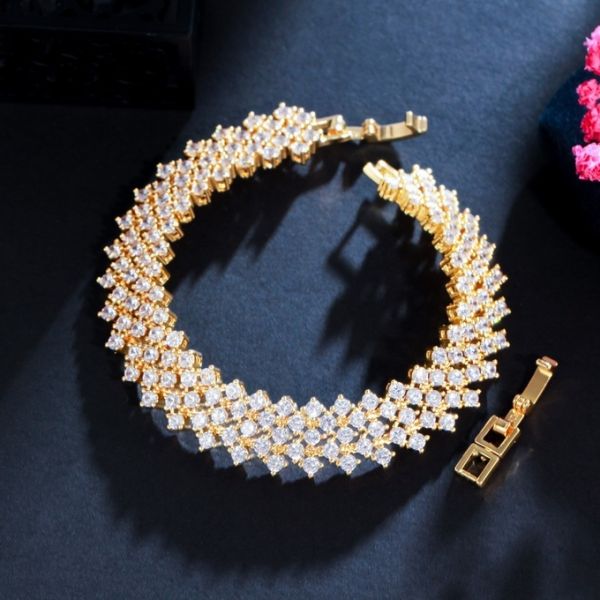 Crystal Adjustable Bracelet Bangle for Women Gold Silver Color Wedding Bracelets & Bangles Jewelry Gift