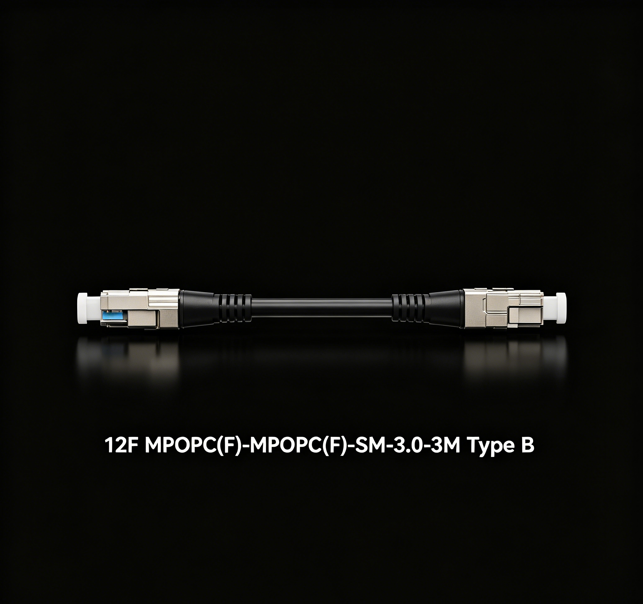 12F MPOPC(F)-MPOPC(F)-SM-3.0-3M Type B Multimode Fiber Optic Patch Cord With SCAPC Connectors , 3.0mm LSZH Jacket , 3 Meters